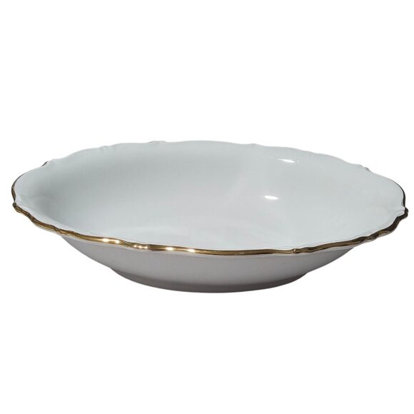 Schaller Bavaria Other - Schaller Bavaria Regency Oval Bowl 9.5" scallop edge gold trim 50s West Germany